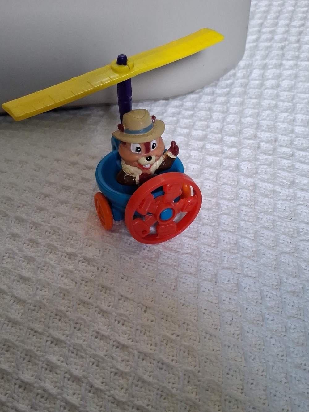 Colorful Chipmunk Propeller Push Toy - Blue and Yellow